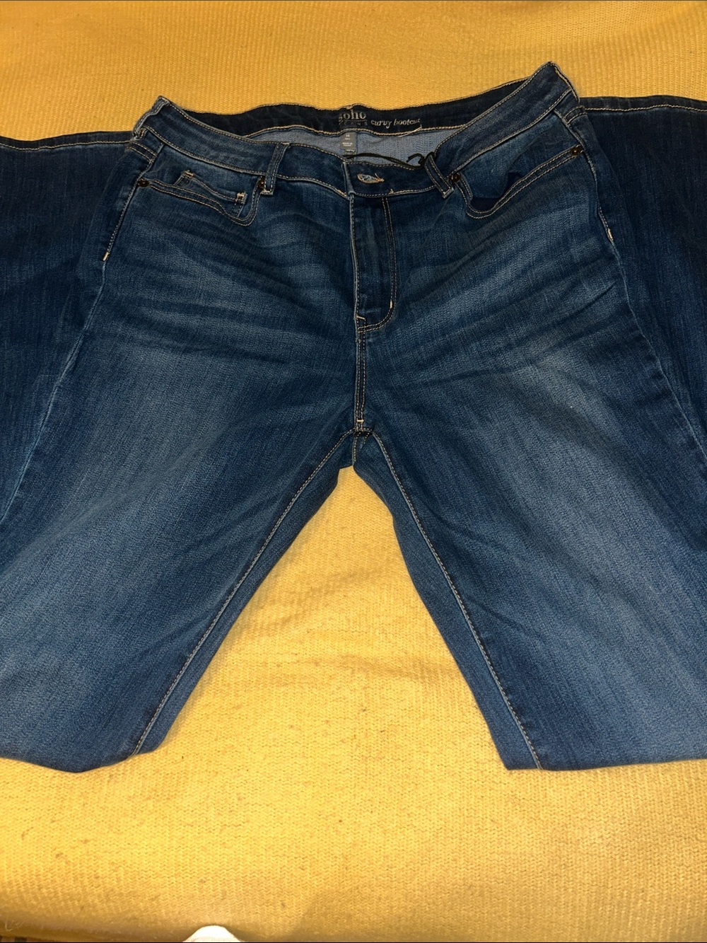 Women’s New York & Company Dark Blue Denim Jeans - Curvy Bootcut Fit 0808-2